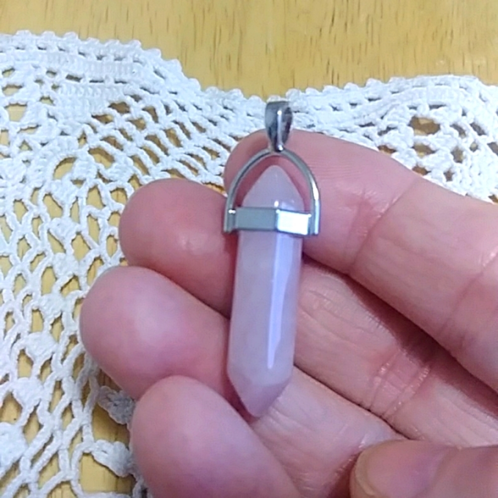 Pink  Obelisk Pendant, new